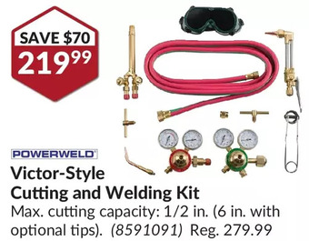 Princess Auto Powerweld victor-style cutting and welding kit offer
