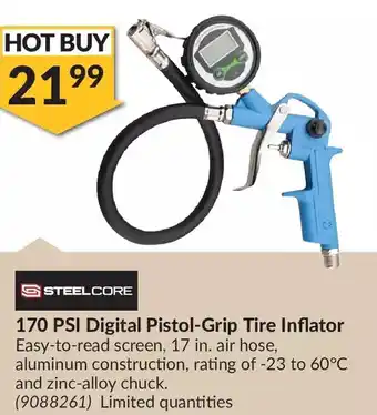 Princess Auto Steelcore 170 psi digital pistol-grip tire inflator offer