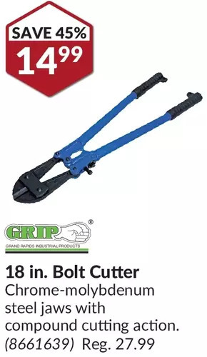 Princess Auto Grip 18 in. bolt cutter offer