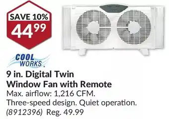 Princess Auto Coolworks 9 in. digital twin window fan with remote offer
