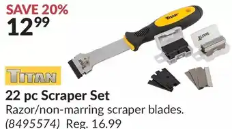 Princess Auto Titan 22 pc scraper set offer