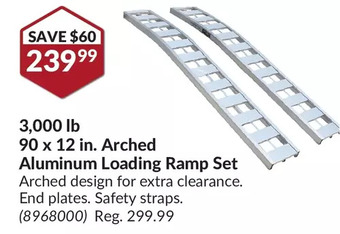 Princess Auto Erickson 3,000 lb 90 x 12 in. arched aluminum loading ramp set offer