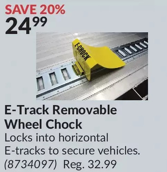 Princess Auto E-track removable wheel chock offer