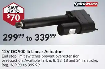 Princess Auto Hydroworks 12v dc 900 lb linear actuators offer