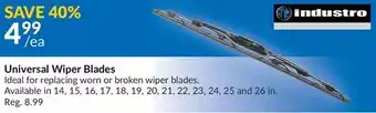 Princess Auto Industro universal wiper blades offer