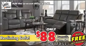 Surplus Furniture Jesolo gray reclining sofa offer