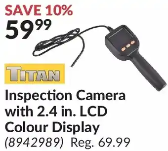 Princess Auto Titan inspection camera with 2.4 in. lcd colour display offer