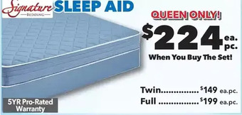 Surplus Furniture Sleep aid queen mattress set offer