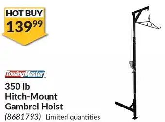 Princess Auto Towing master 350 lb hitch-mount gambrel hoist offer