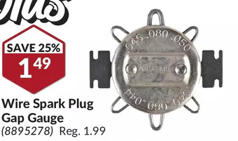 Princess Auto Wire spark plug gap gauge offer
