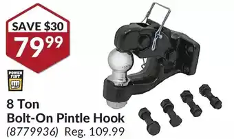 Princess Auto Power fist 8 ton bolt-on pintle hook offer