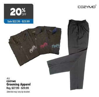 Ren’s Pets Depot Cozymo grooming apparel offer