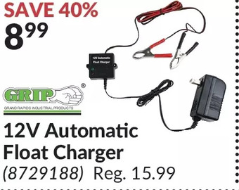 Princess Auto Grip 12v automatic float charger offer