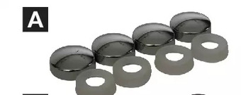 Princess Auto 8 pc licence plate bolt cap sets. chrome offer