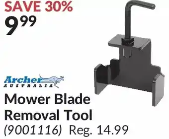 Princess Auto Mower blade removal tool offer