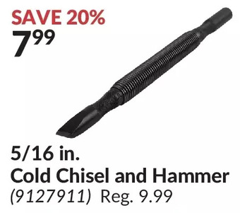 Princess Auto 5/16 in. cold chisel and hammer offer