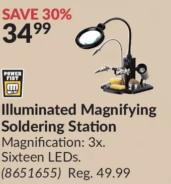 Princess Auto Power fist illuminated magnifying soldering station offer