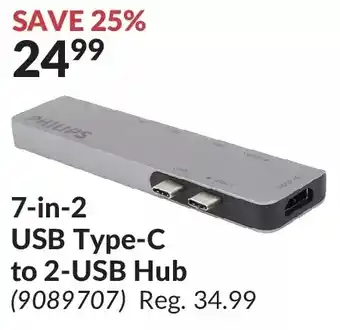 Princess Auto 7-in-2 usb type-c to 2-usb hub offer