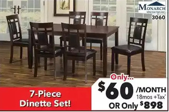 Surplus Furniture Viola espresso 7-piece dinette set offer