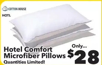 Surplus Furniture Hotel comfort queen microfiber gel pillows offer