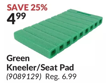 Princess Auto Green kneeler / seat pad offer