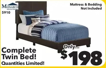 Surplus Furniture Chocolate twin bed complete offer