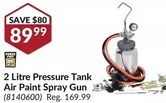 Princess Auto Power fist 2 litre pressure tank air paint spray gun offer
