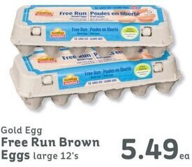 IGA Gold Egg Free Run Brown Eggs Large 12's offer