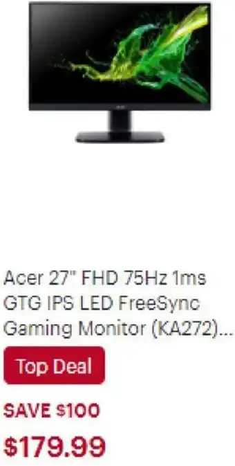 Best Buy Acer 27" FHD 75Hz offer