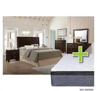 Aaron's Franklin ii 7 - piece queen bedroom set w/ 9.5" tight top extra firm memory foam mattress, foundation, & cases offer