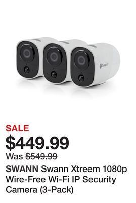 TSC Stores Swann xtreem 1080p wire-free wi-fi ip security camera (3-pack) offer