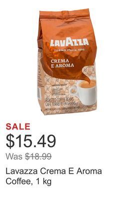 Costco Lavazza crema e aroma coffee, 1 kg offer