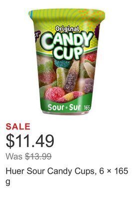 Costco Huer sour candy cups, 6 × 165 g offer