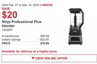 Costco Ninja professional plus blender offer