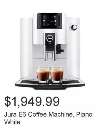 Costco Jura e6 coffee machine, piano white offer