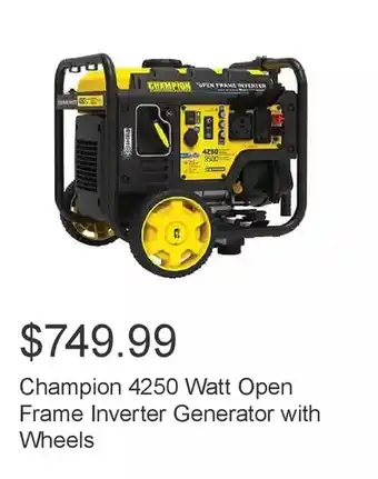 Costco Champion 4250 watt open frame inverter generator with wheels offer