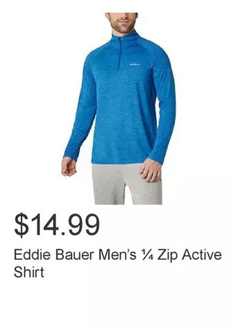 Costco Eddie bauer men’s ¼ zip active shirt offer
