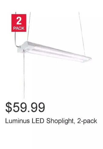 Costco Luminus led shoplight, 2-pack offer