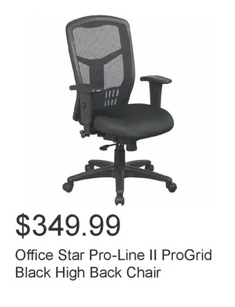 Costco Office star pro-line ii progrid black high back chair offer