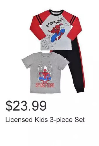 Costco Licensed kids 3-piece set offer