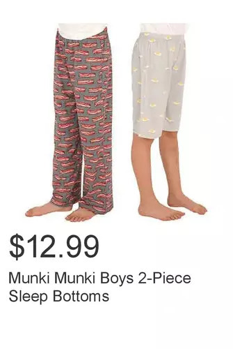 Costco Munki munki boys 2-piece sleep bottoms offer