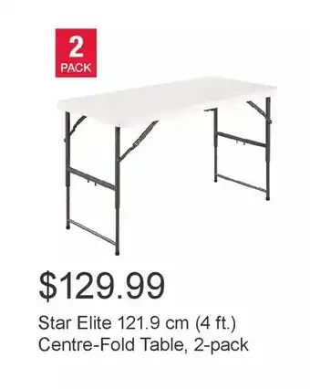 Costco Star elite 121.9 cm (4 ft.) centre-fold table, 2-pack offer