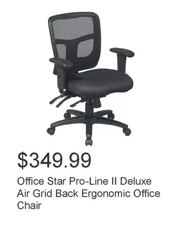 Costco Office star pro-line ii deluxe air grid back ergonomic office chair offer