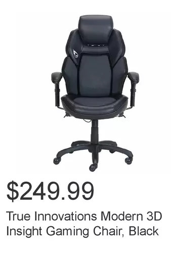 Costco True innovations modern 3d insight gaming chair, black offer