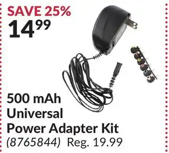 Princess Auto 500 mah universal power adapter kit offer