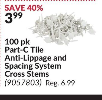 Princess Auto 100 pk part-c tile anti-lippage and spacing system cross stems offer