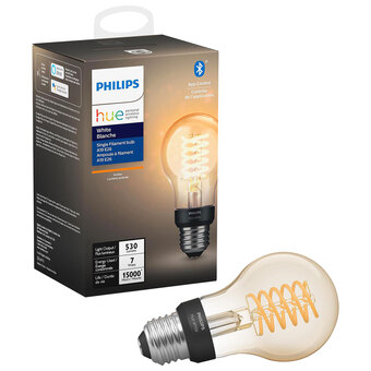 Best Buy Philips hue white filament a19 smart bluetooth led light bulb offer