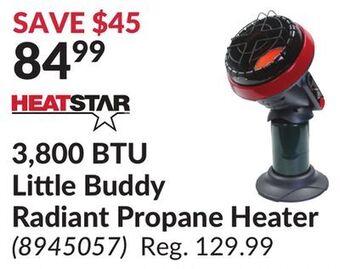 Princess Auto 3,800 btu little buddy radiant propane heater offer