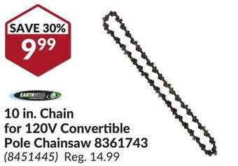 Princess Auto 10 in. chain for 120v convertible pole chainsaw 8361743 offer