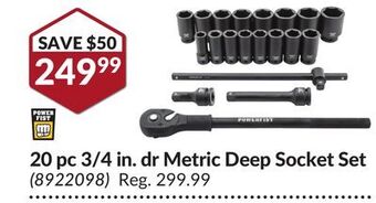 Princess Auto 20 pc 3/4 in. dr metric deep socket set offer
